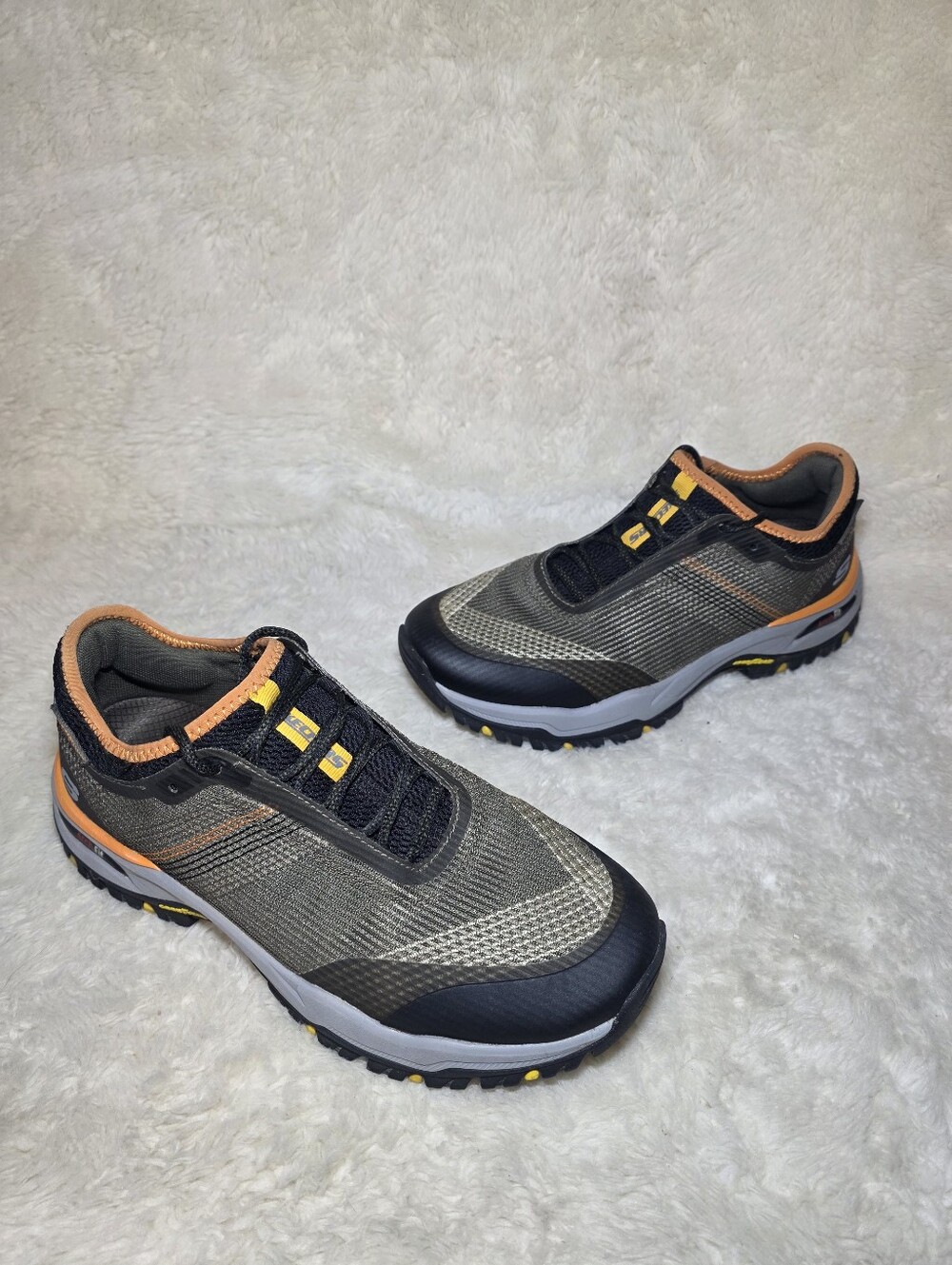 Skechers Arch Fit Dawson Mahone Trail Hiking Shoes Mens 10 Olive Water-Repellent